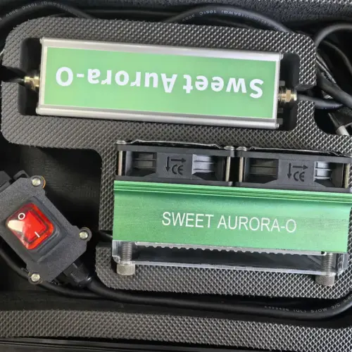 Close-up view of the Home Office Ambient Light inside its protective portable case