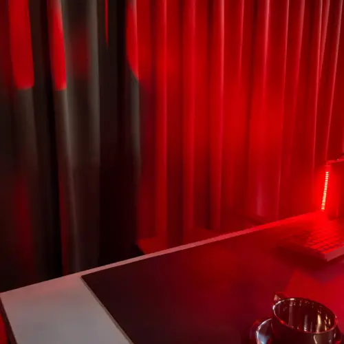 Warm glow from the Sweet Aurora-R handheld ambient light, a portable ambient light and light for relaxation rituals